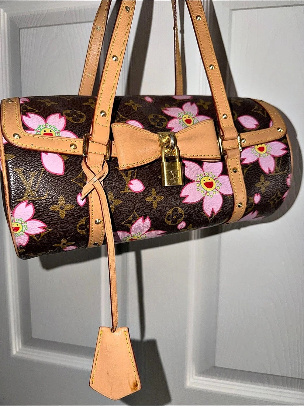 Louis Vuitton x Takashi Murakami Cherry Blossom Papillon Shoulder Bag Brown &amp